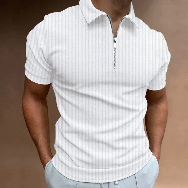 Muscle Fit Męskie Polo z Zipperem