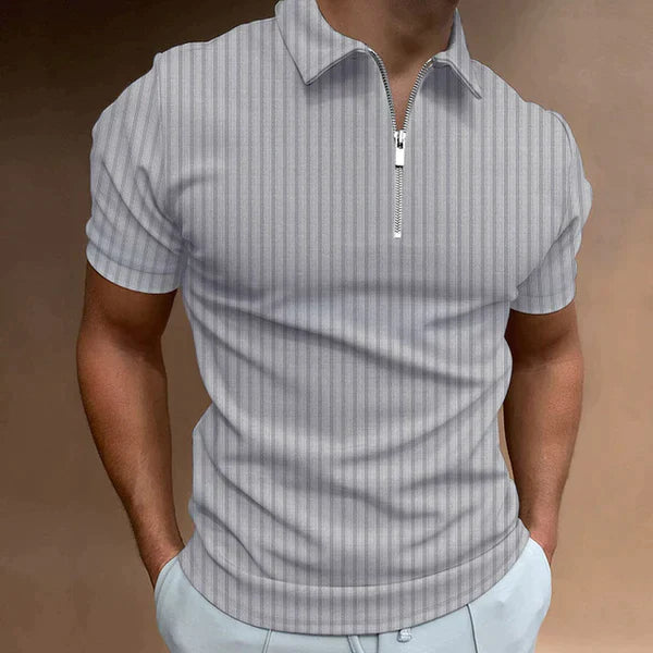 Muscle Fit Męskie Polo z Zipperem