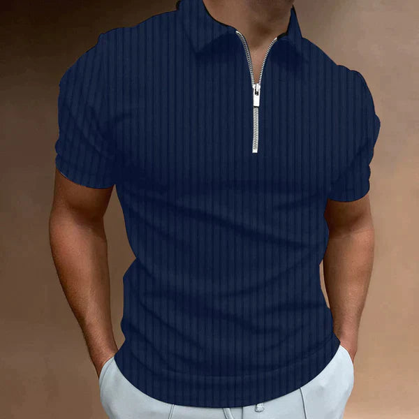 Muscle Fit Męskie Polo z Zipperem