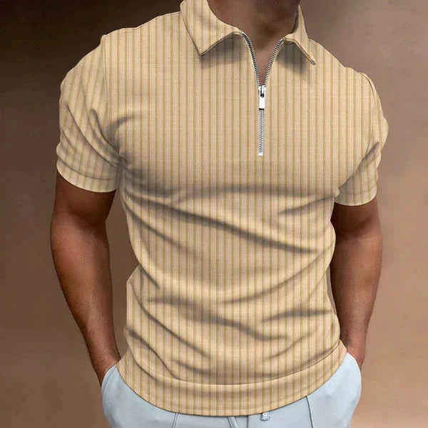 Muscle Fit Męskie Polo z Zipperem