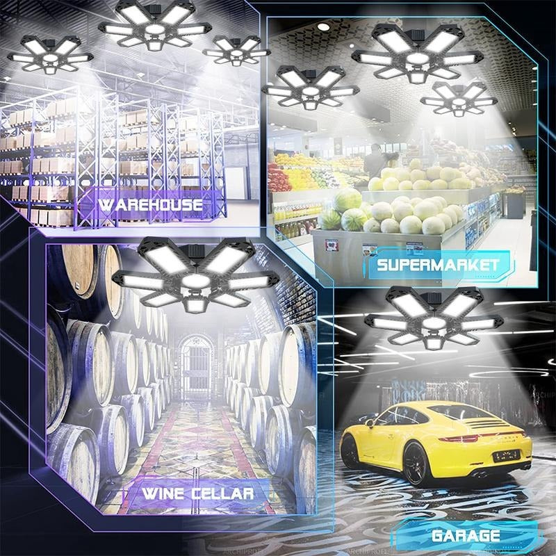 Regulowana lampa panelowa LED 6500K E26/E27 – lampa do garażu i warsztatu