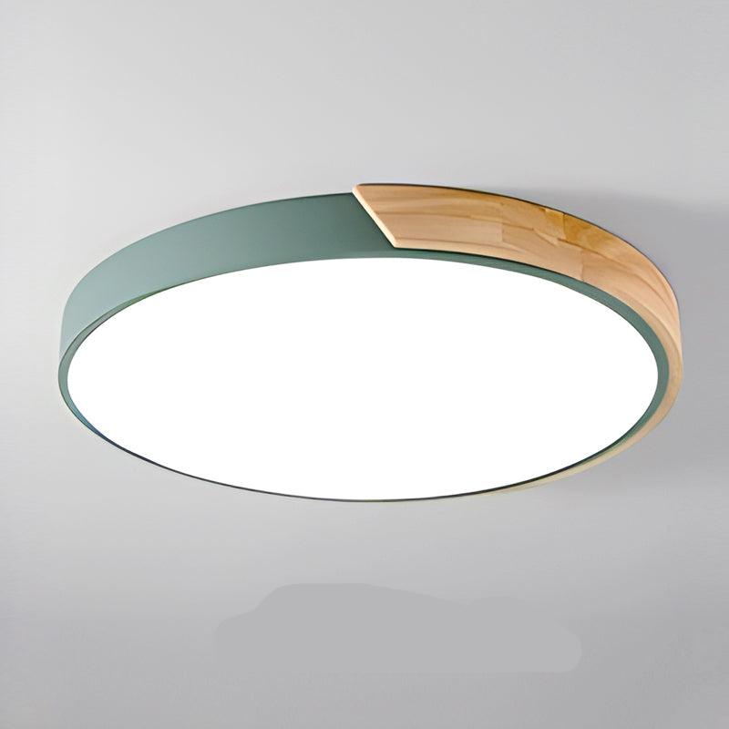 Okrągła lampa sufitowa Nordic Macaron z drewna