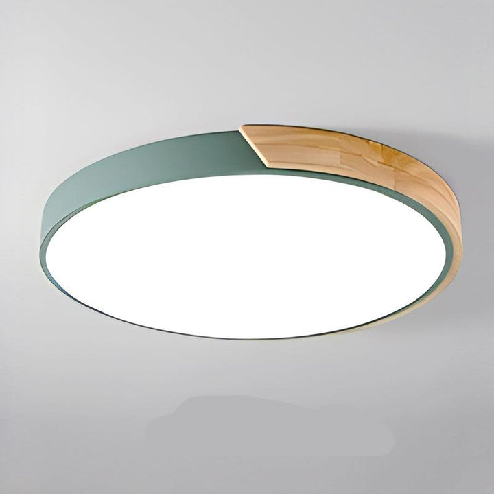 Okrągła lampa sufitowa Nordic Macaron z drewna
