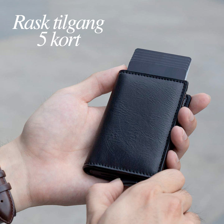 Portfel RFID z podwójnymi wysuwanymi kieszeniami z aluminium
