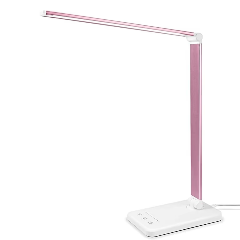 Nowoczesna regulowana lampka biurkowa LED z portem ładowania USB - BrightEase