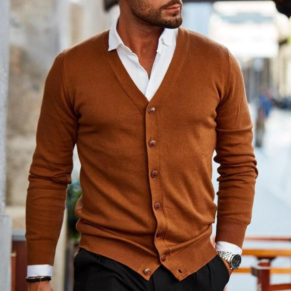 Bawełniany Męski Cardigan w Casual Stylu