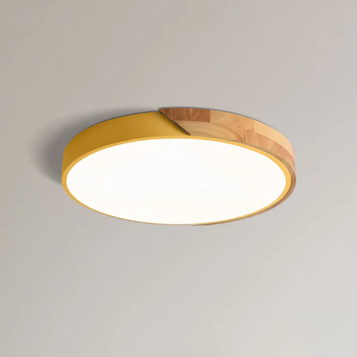 Drewniana lampa sufitowa Delos Scandi | Naturalna designerska lampa LED