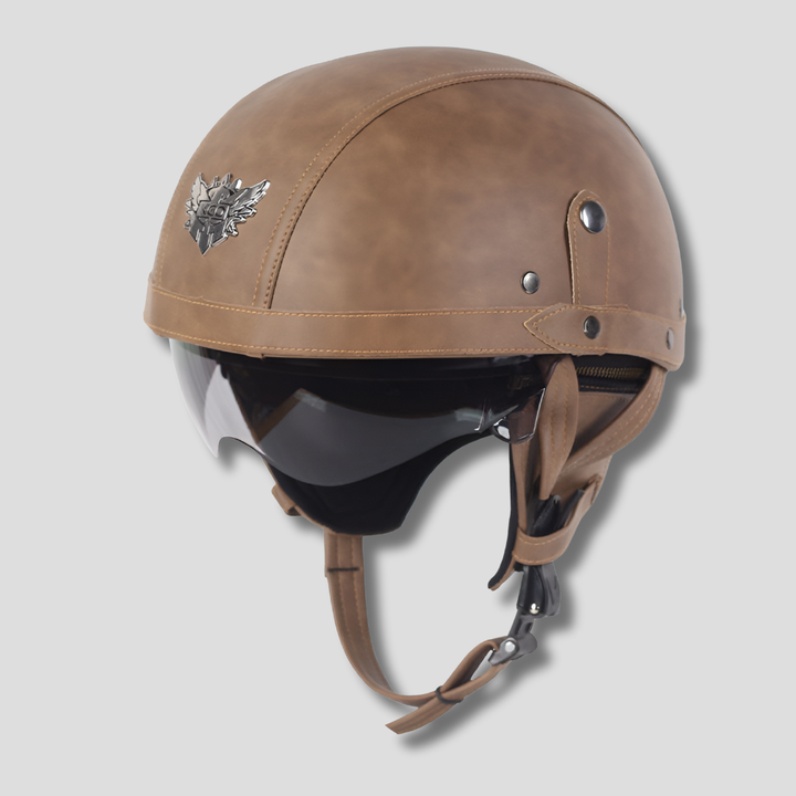 Vintage Kask Motocyklowy z Wysuwanym Wizjerem