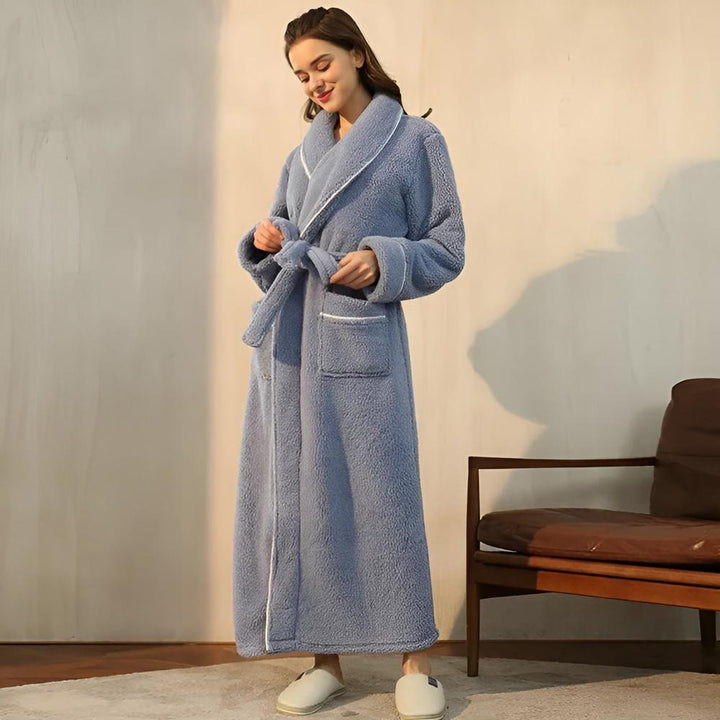 Luksusowy Fleece Ciepły Komfortowy Szlafrok