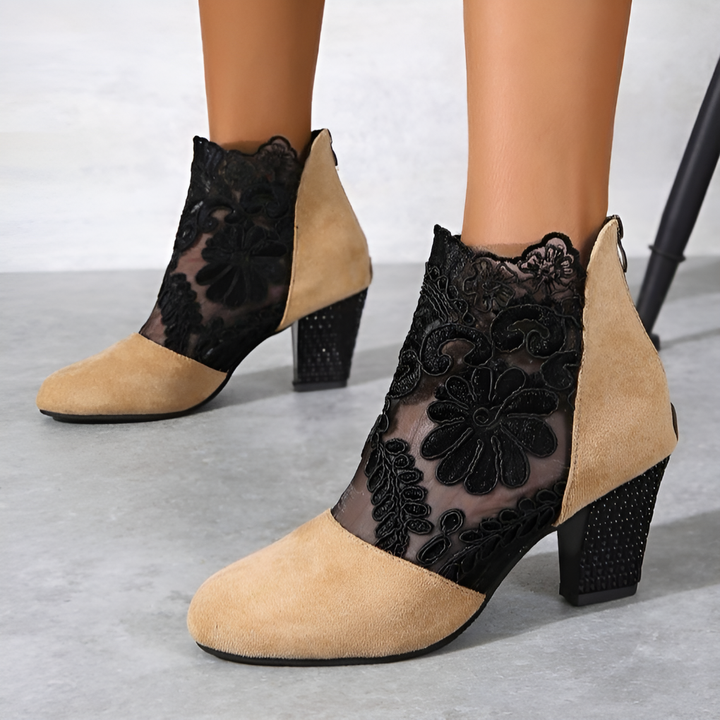 Haftowany dizajn lace wysokie obcasy