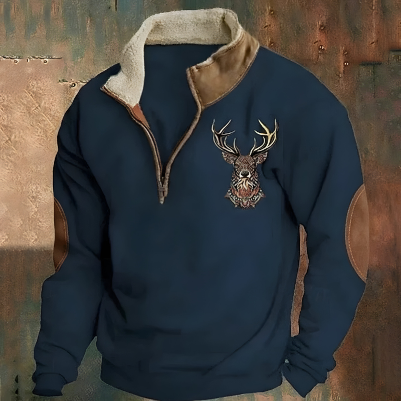 Roan™ | Casualowy haftowany sweter half zip