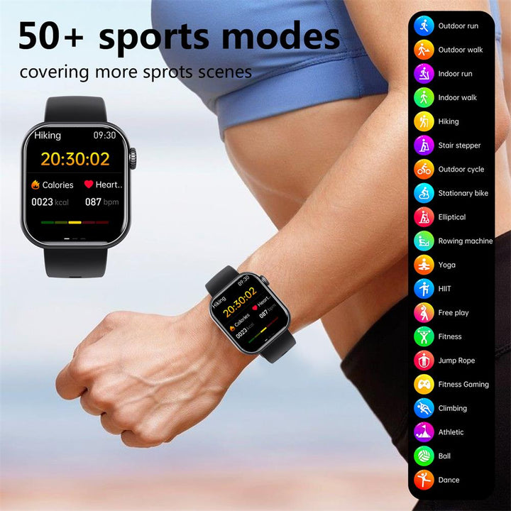 Wodoodporny smartwatch z pomiarem ciśnienia krwi, saturacji krwi i snu