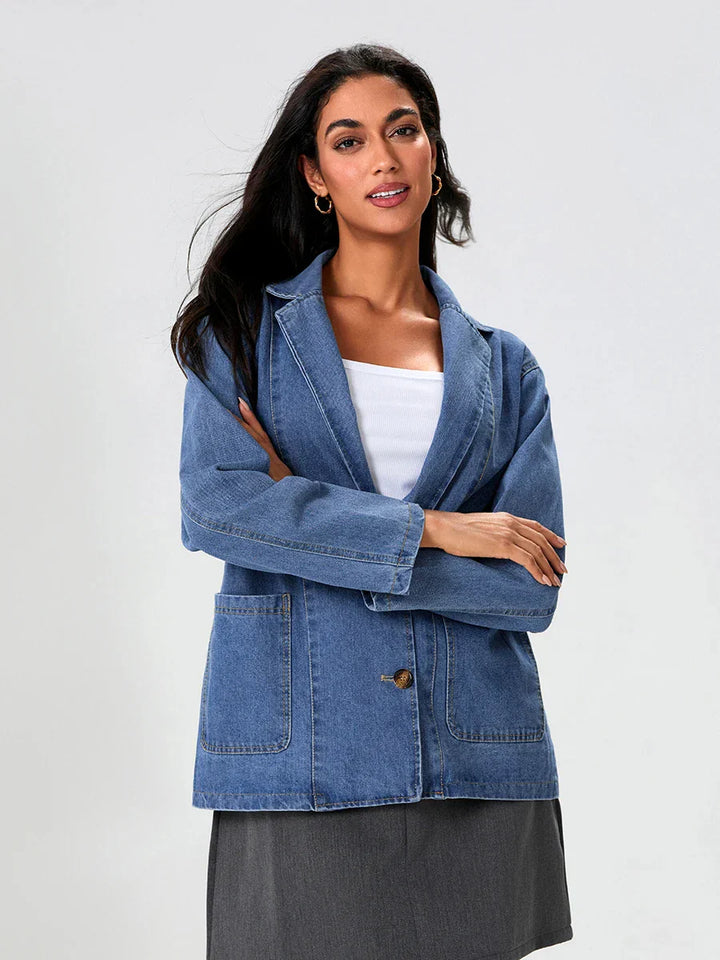 UrbanEdge – Denim Blazer z Klasycznym Fitem