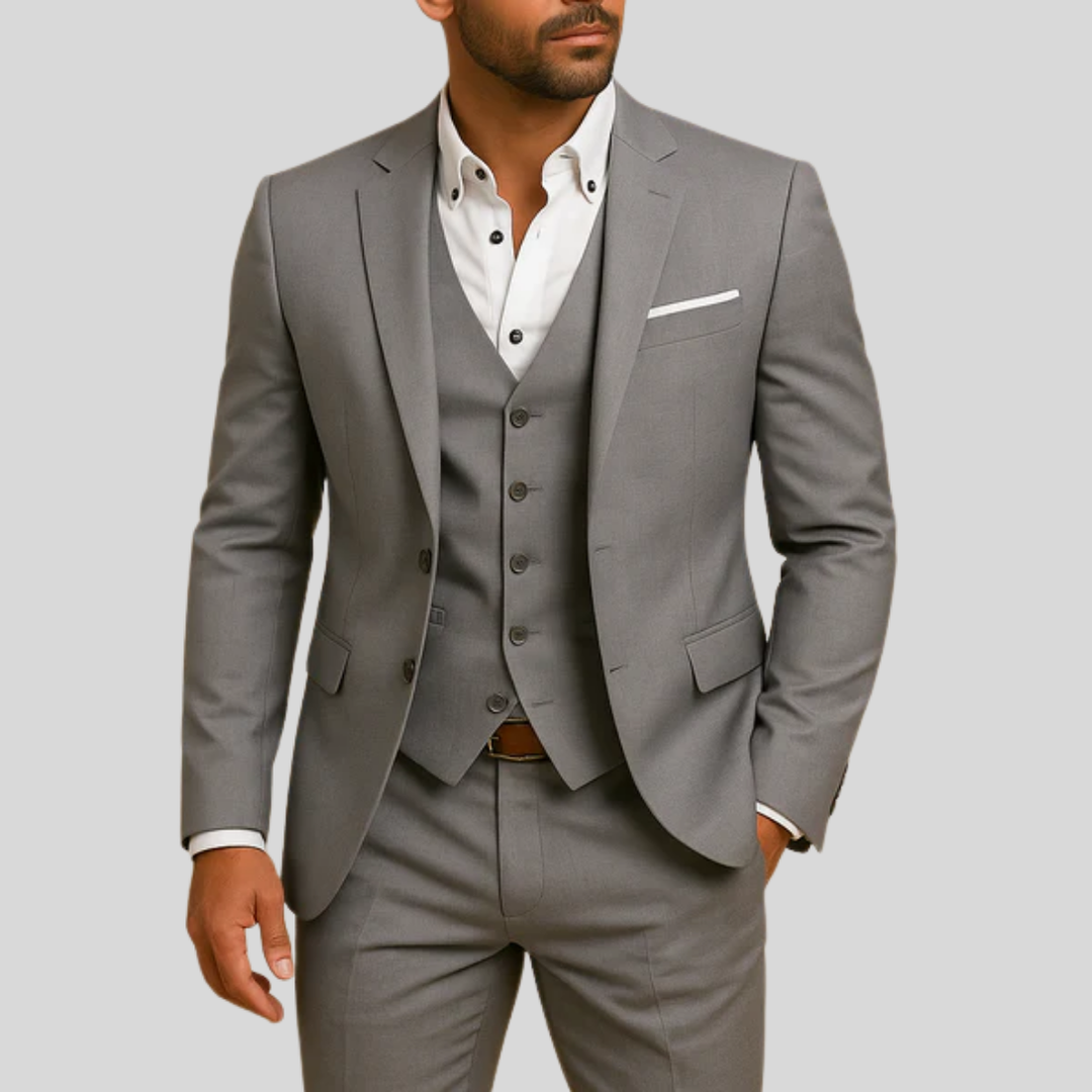 Męski Slim-Fit 3-Częściowy Garnitur
