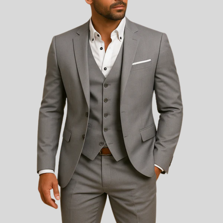 Męski Slim-Fit 3-Częściowy Garnitur