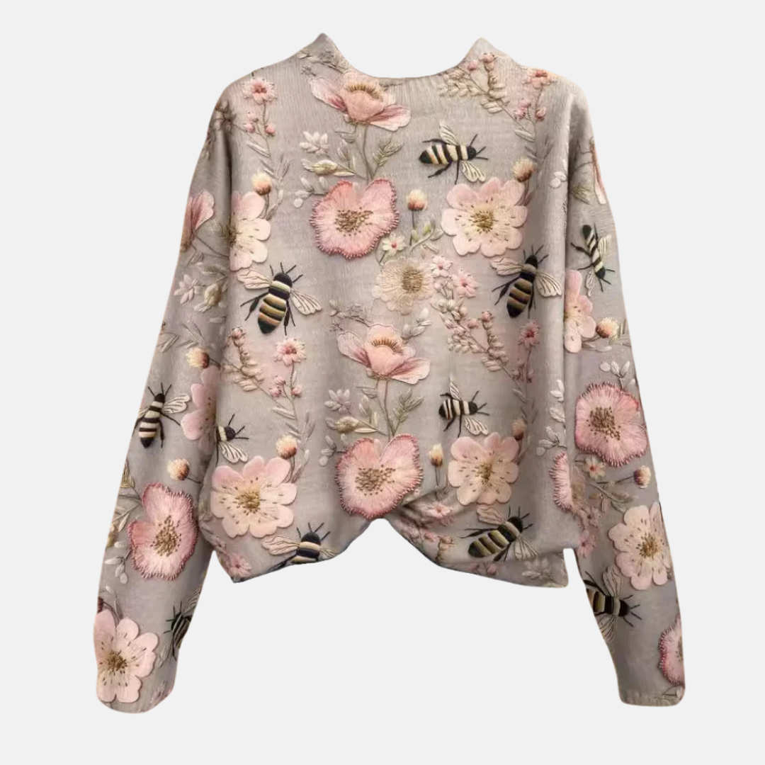Sweter z 3D Kwiatowym Wzorem