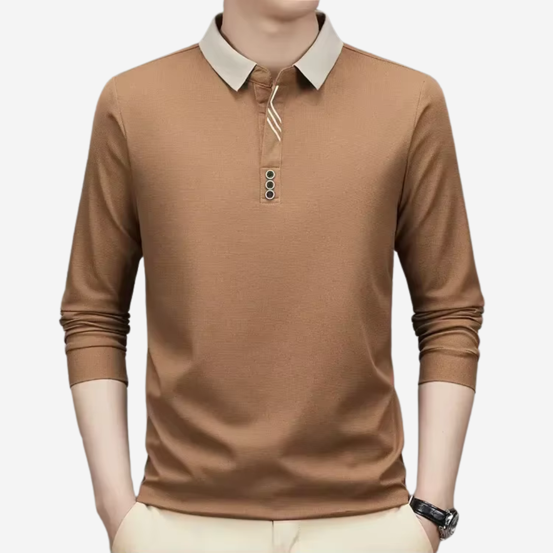 Casual Długirekawowy Polo dla Mężczyzn