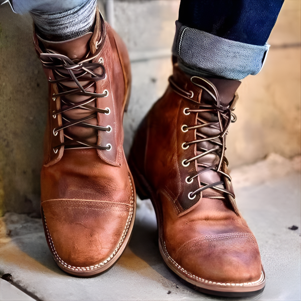 Vintage Lace-Up Boots dla Mężczyzn