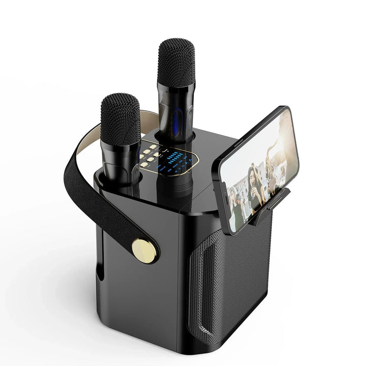 Potężny Głośnik Bluetooth Karaoke – Przenośny Bezprzewodowy Głośnik Subwoofer Stereo Surround 360° z Podwójnym Mikrofonem