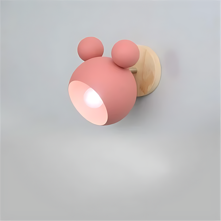 LumiMickey Kinkiet skandynawski | Urocza lampka LED w kształcie myszki do przytulnego pokoju dziecięcego i sali zabaw