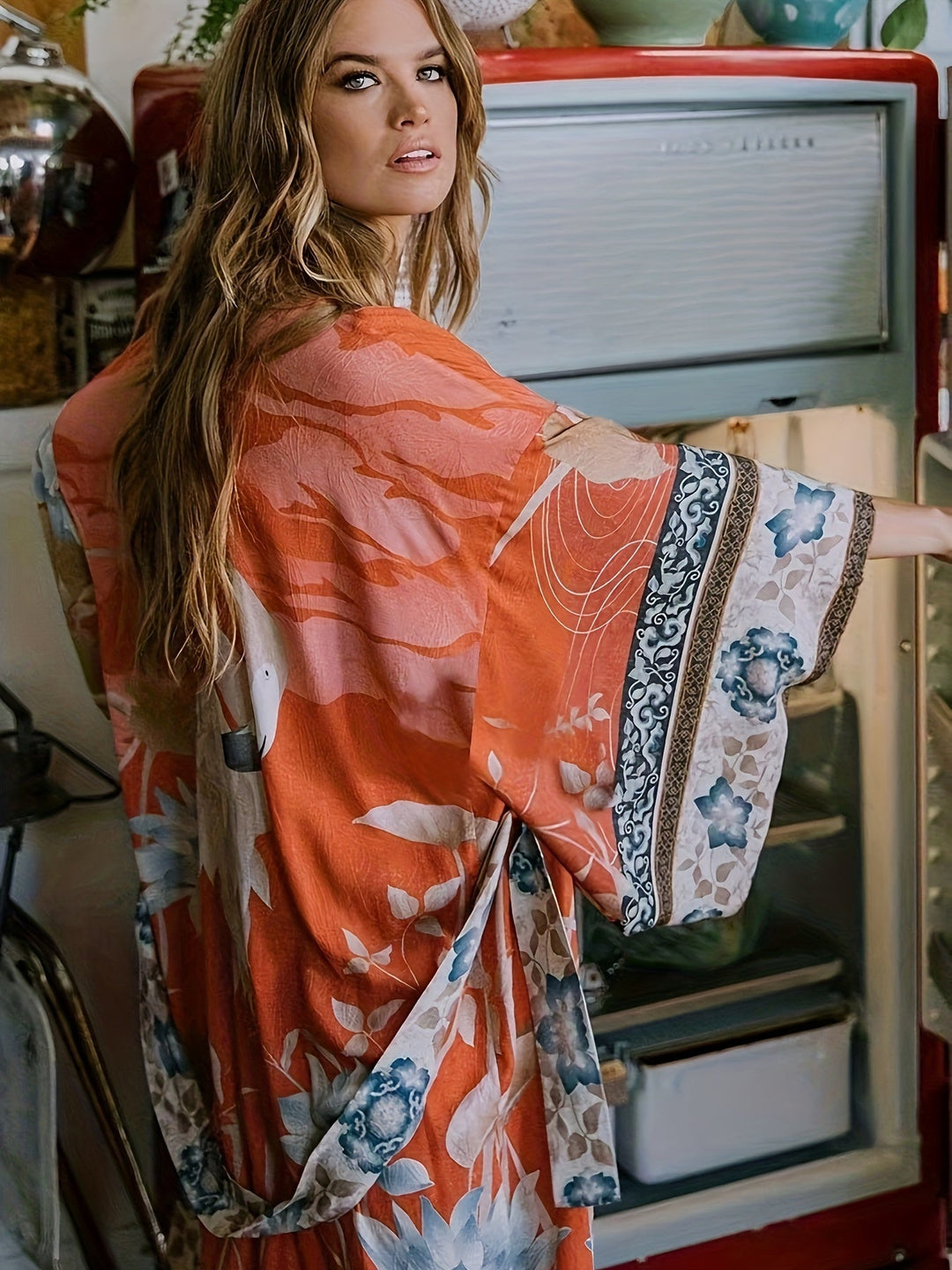 Kimono w czerwone kwiaty - Isabella