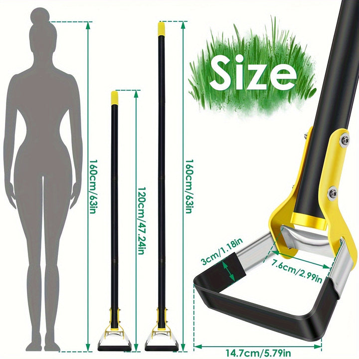 Ergonomiczne narzędzie ogrodowe ze stali nierdzewnej z trójkątną głowicą – do odchwaszczania i spulchniania gleby