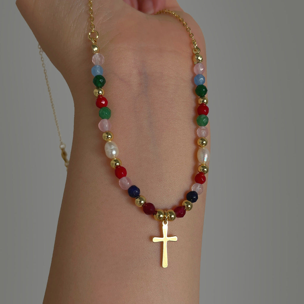 Cross Pendant Clavicle Chain Fashionable Minimalist Womens Jewelry