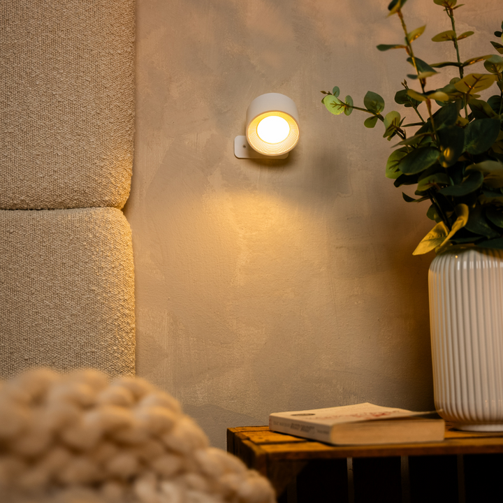 Bezprzewodowa lampa ścienna LED z głowicą obracaną o 360°, ściemniaczem dotykowym, 3 kolory