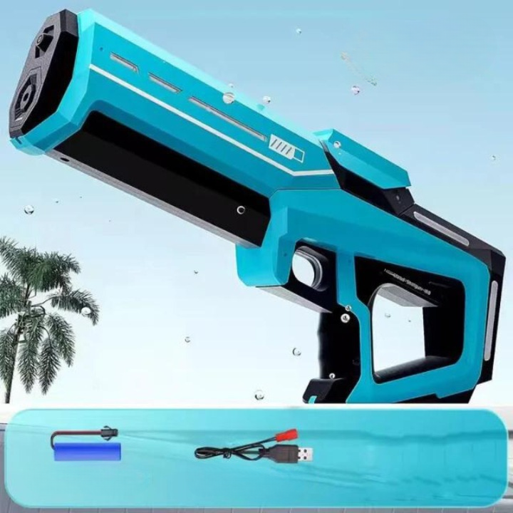 Automatyczny pistolet na wodę ze zbiornikiem 1L i zasięgiem 10m – Czysta letnia zabawa