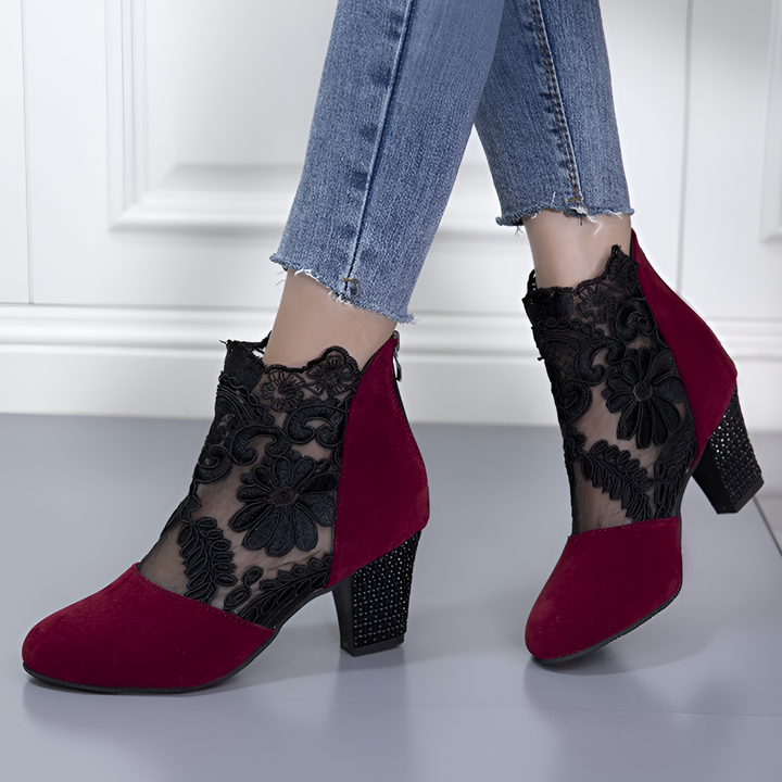 Haftowany dizajn lace wysokie obcasy