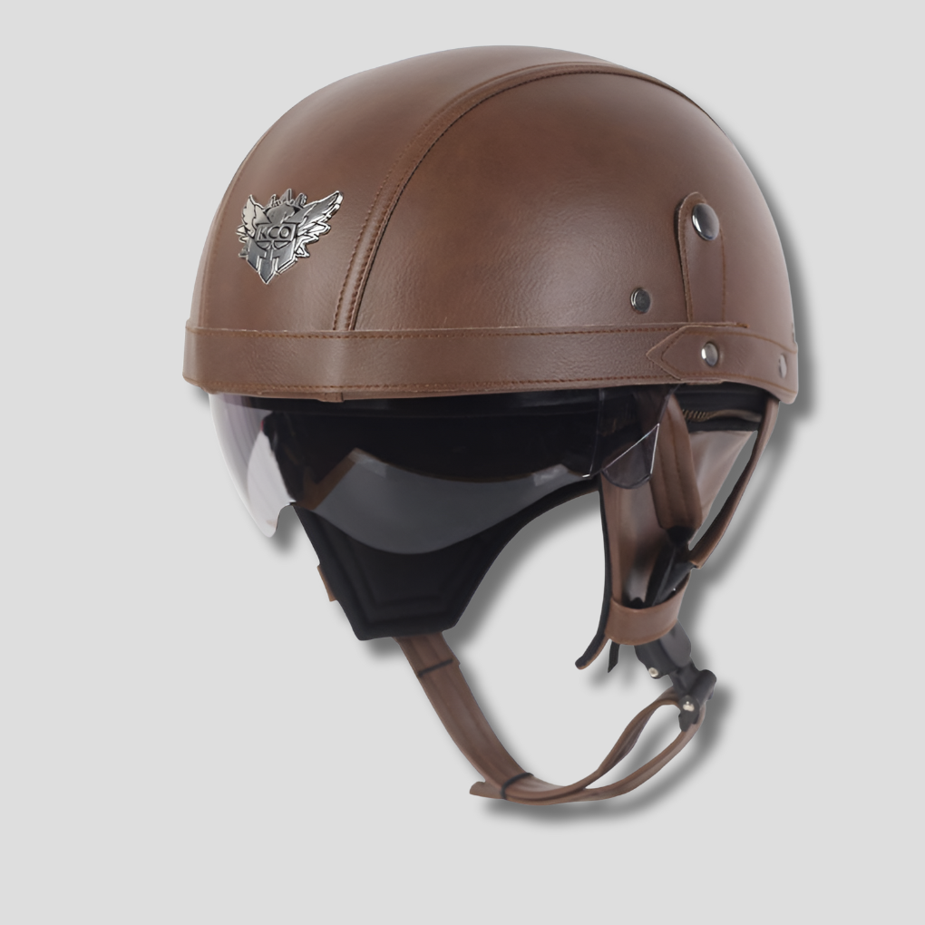 Vintage Kask Motocyklowy z Wysuwanym Wizjerem
