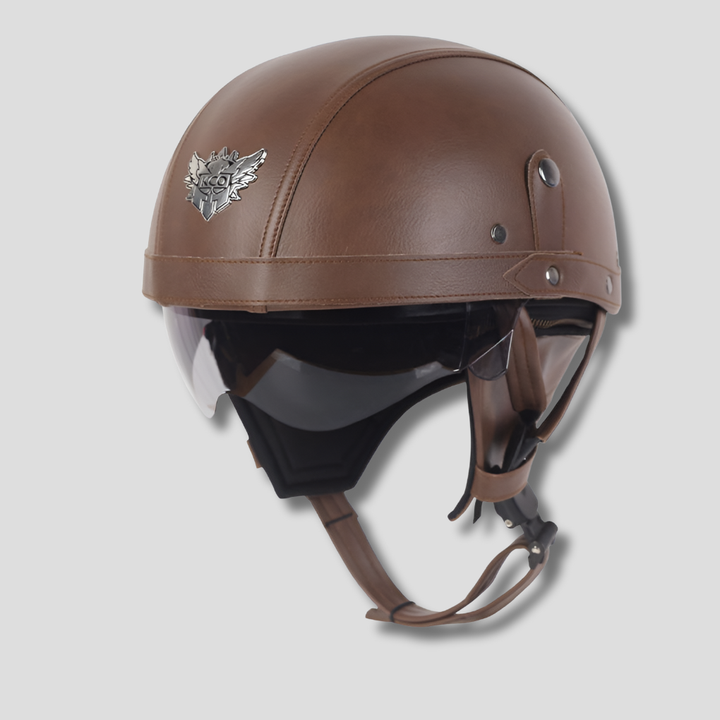 Vintage Kask Motocyklowy z Wysuwanym Wizjerem