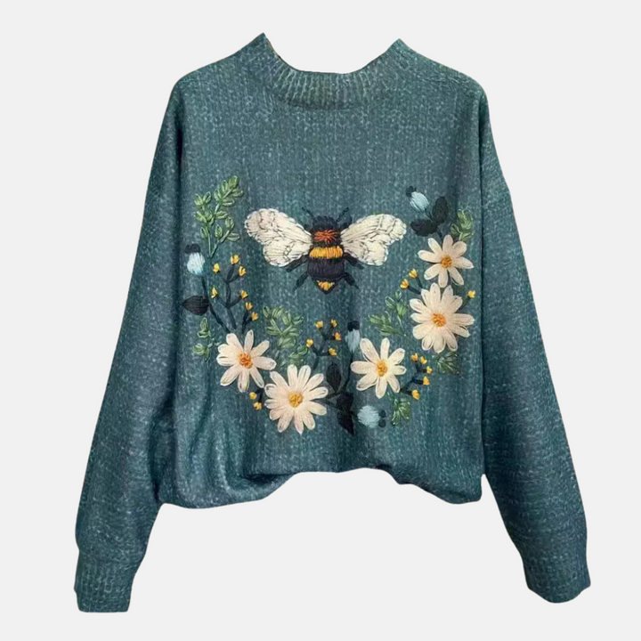 Sweter z 3D Kwiatowym Wzorem