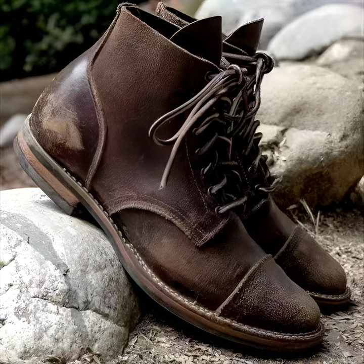 Vintage Lace-Up Boots dla Mężczyzn