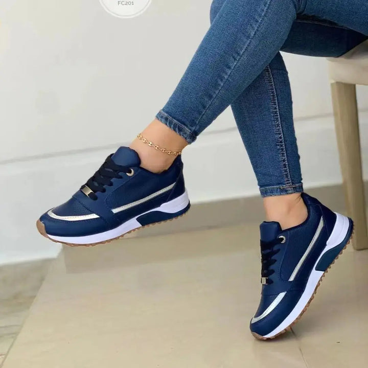 Kobiece Sneakersy z Siatki i Skóry Patchwork