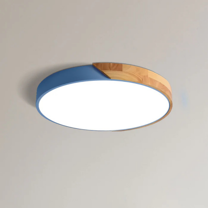 Drewniana lampa sufitowa Delos Scandi | Naturalna designerska lampa LED