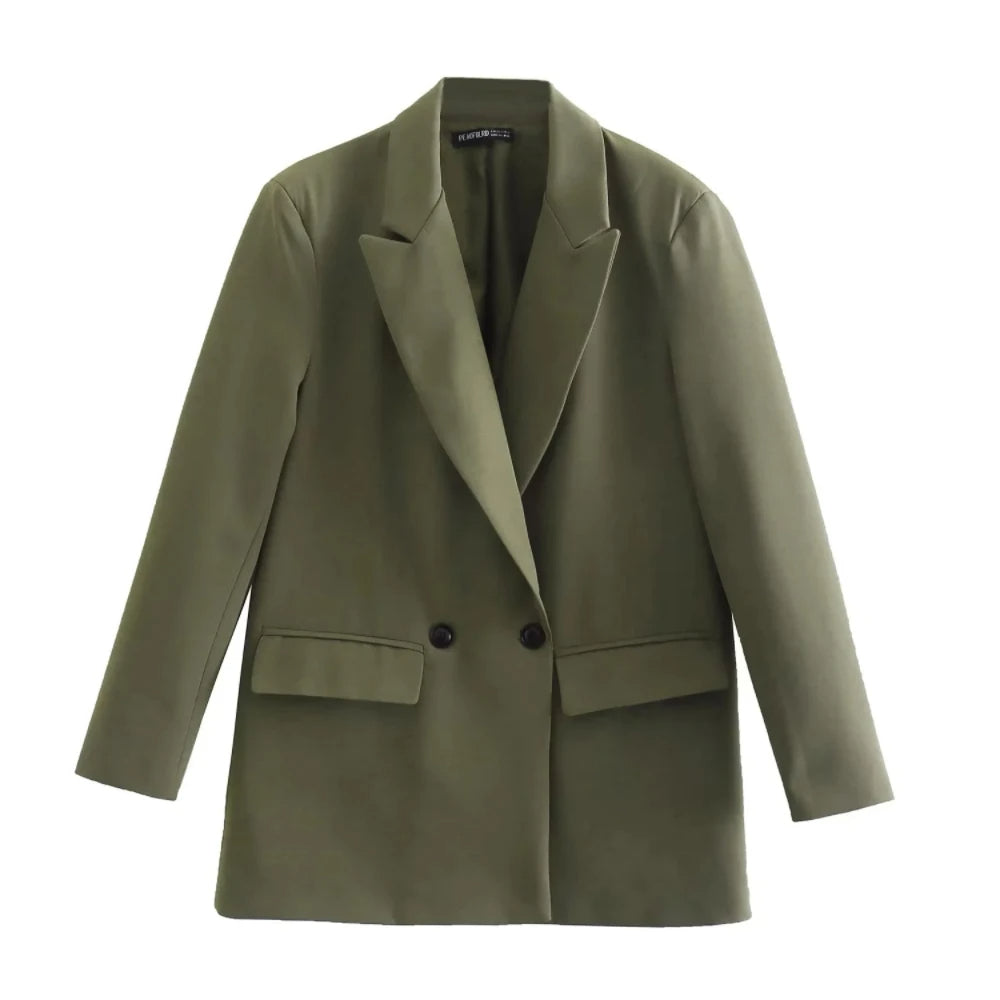 Elegancki Podwójnie Zapięty Blazer Damski