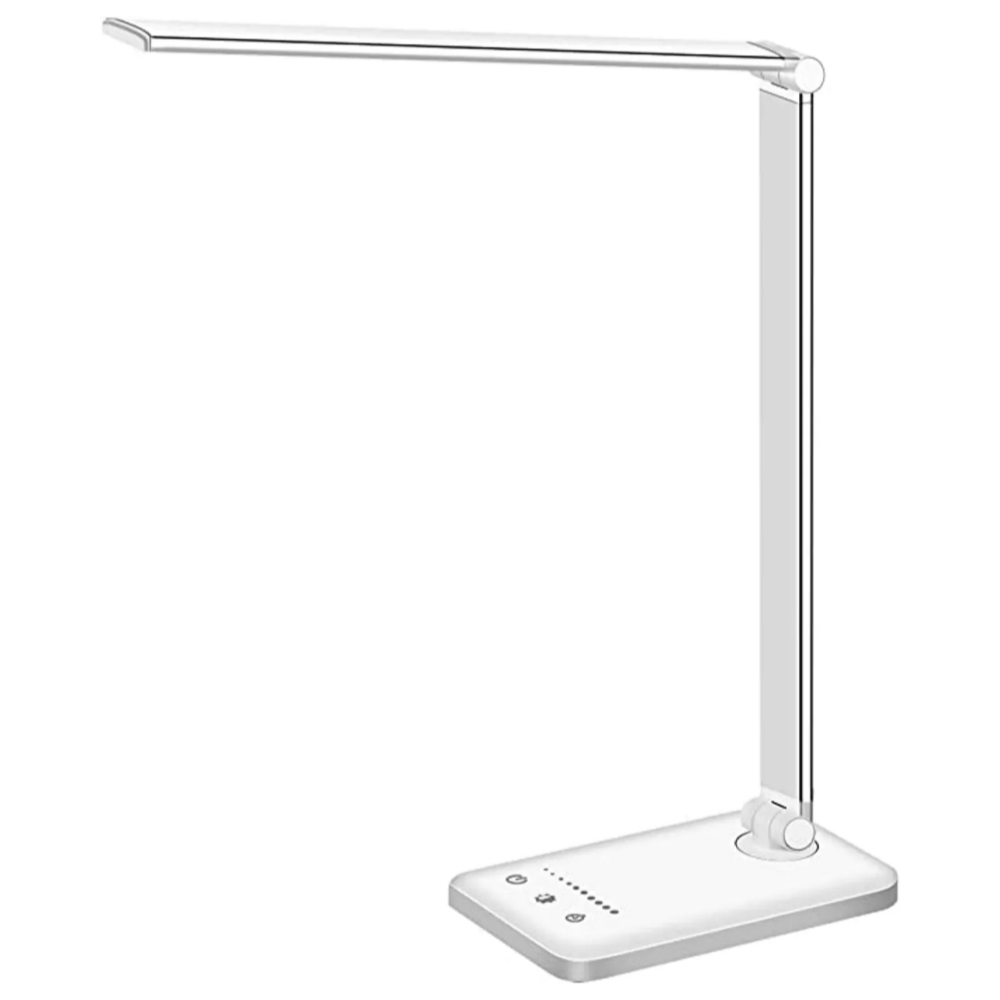 Nowoczesna regulowana lampka biurkowa LED z portem ładowania USB - BrightEase