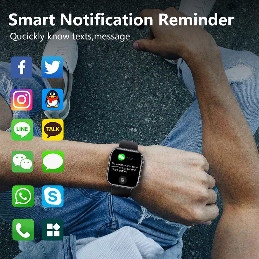 Wodoodporny smartwatch z pomiarem ciśnienia krwi, saturacji krwi i snu