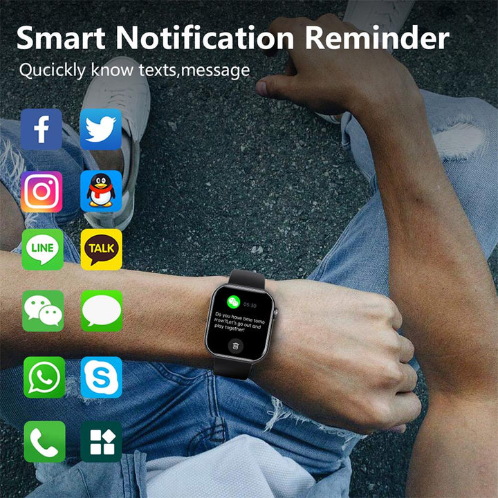 Wodoodporny smartwatch z pomiarem ciśnienia krwi, saturacji krwi i snu