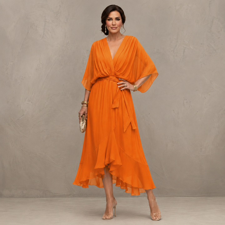 Marta™ | Elegancka szyfonowa sukienka midi