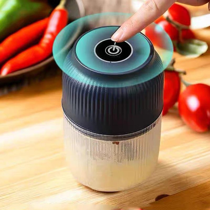 Mini rozdrabniacz ładowany przez USB z 4 ostrzami ze stali nierdzewnej, miska 300 ml