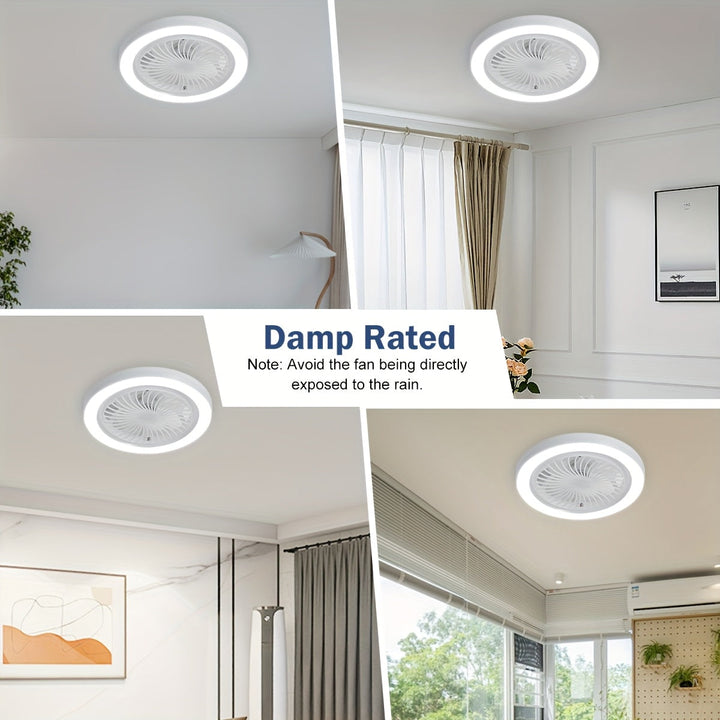 Smukła lampa wentylatorowa sufitowa LED – ściemnialna i cicha