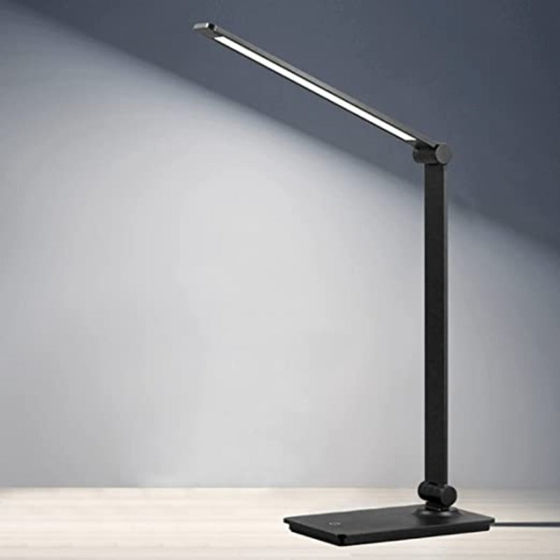 Lampka biurkowa LED, lampka biurkowa z dotykowym sterowaniem i 3 poziomami jasności, ściemnialna lampa biurowa z regulowanym ramieniem, składana lampa stołowa do biurka, sypialni, szafki nocnej, gabinetu