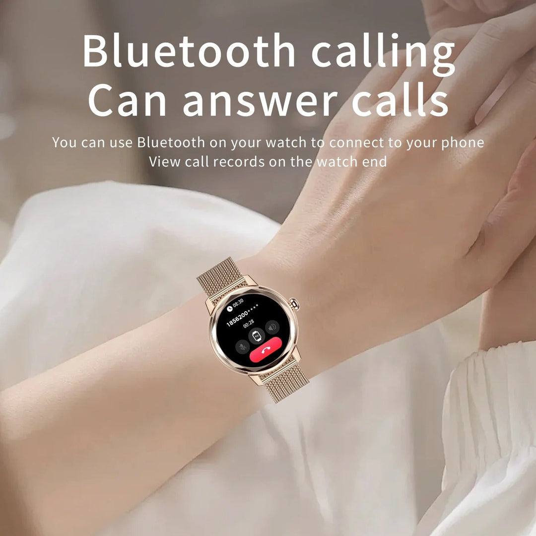 Smartwatch damski Smart Gold – luksusowy zegarek sportowy ze stali nierdzewnej