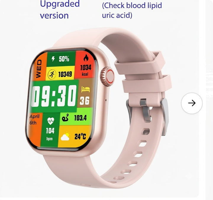 Wodoodporny smartwatch z pomiarem ciśnienia krwi, saturacji krwi i snu