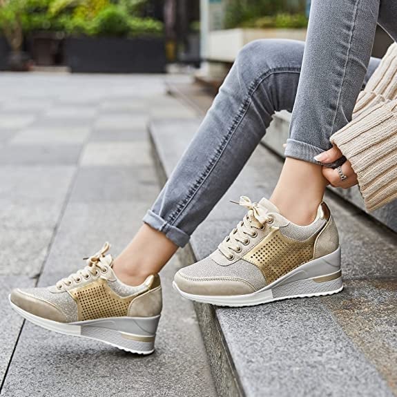 Kobiece Sneakersy na Wysokim Koturnie