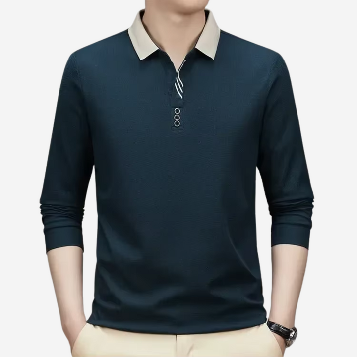 Casual Długirekawowy Polo dla Mężczyzn