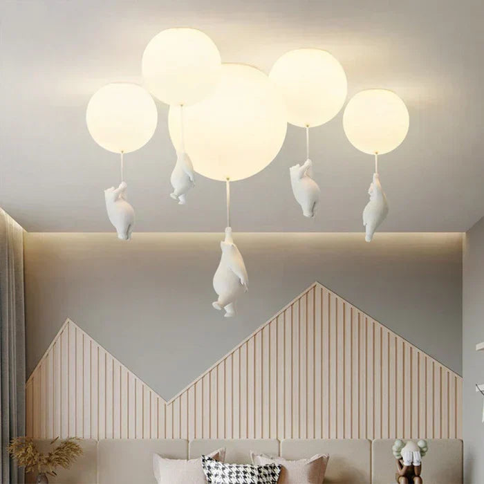Lampa sufitowa dla dzieci z misiem i piłką | CloudBea