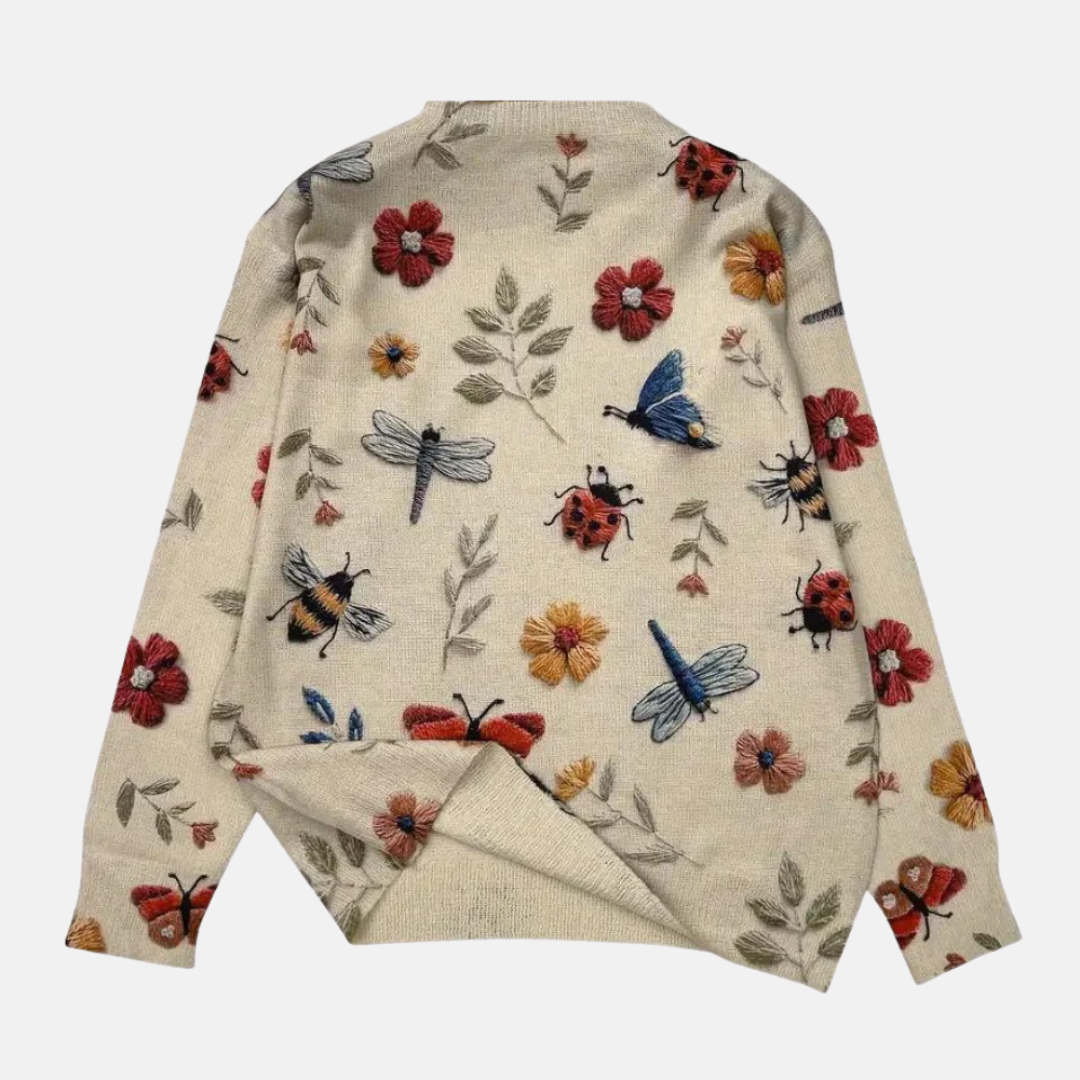 Sweter z 3D Kwiatowym Wzorem